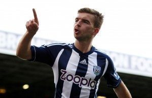 Football - West Bromwich Albion v Queens Park Rangers - Barclays Premier League - The Hawthorns - 6/10/12 James Morrison celebrates after scoring the first goal for West Brom Mandatory Credit: Action Images / Paul Childs Livepic EDITORIAL USE ONLY. No use with unauthorized audio, video, data, fixture lists, club/league logos or live services. Online in-match use limited to 45 images, no video emulation. No use in betting, games or single club/league/player publications. Please contact your account representative for further details. © Bildbyrn - Cop 7 - SWEDEN ONLY