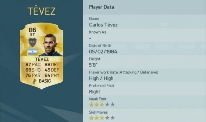 Carlos Tevez is one of the Top 10 Best Shooters in FIFA 16