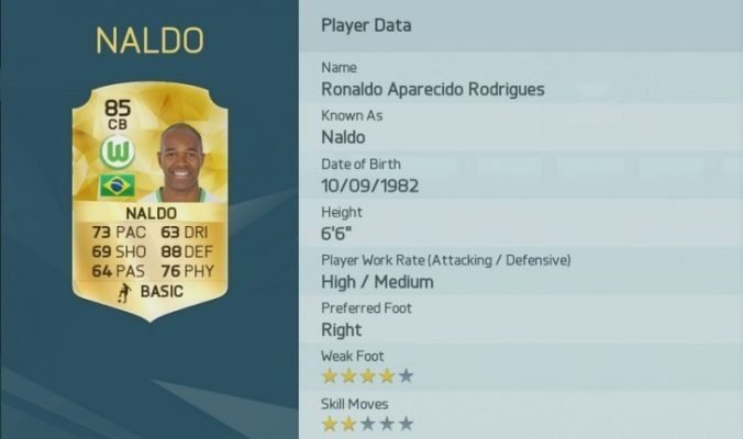 Naldo is one of the Top 10 Players With Shot Power in FIFA 16