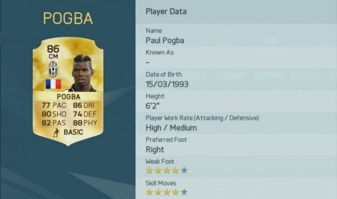 Paul Pogba is one of the Top 10 Players With Shot Power in FIFA 16