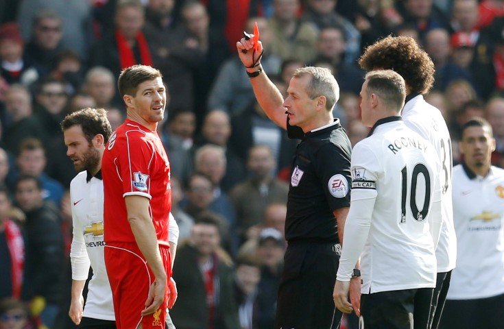 Fastest Red Cards in English Football Steven Gerrard