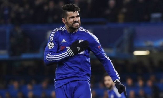 160309, Fotboll, Champions League Football Soccer - Chelsea v Paris St Germain - UEFA Champions League Round of 16 Second Leg - Stamford Bridge, London, England - 9/3/16 Diego Costa celebrates after scoring the first goal for Chelsea Reuters / Eddie Keogh Livepic EDITORIAL USE ONLY. © Bildbyrn - COP 7 - SWEDEN ONLY