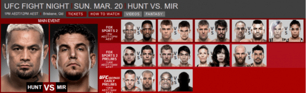 Mark Hunt vs Frank Mir free live stream Aussie TV & time - UFC Fight Night 85 Australia 