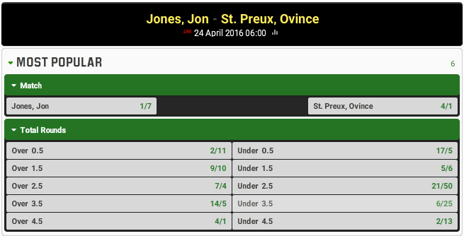 Jon Jones vs Ovince Saint Preux free live streaming and live betting odds UFC 197
