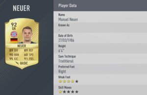 Manuel Neuer is part of the Best FIFA 17 starting XI based on player ratings