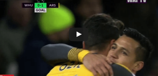 West Ham 0-2 Arsenal Sanchez Goal Video Highlight 1