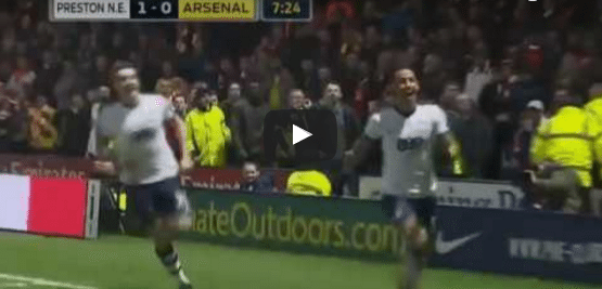 Preston 1-0 Arsenal Robinson Goal Video Highlight 1