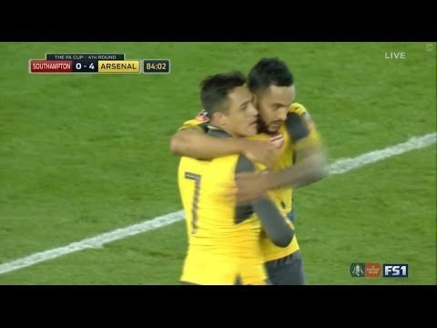 Southampton 0-5 Arsenal Theo Walcott Goal Video Highlight 1