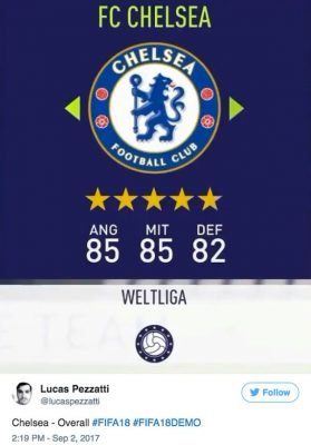 Chelsea and Manchester United FIFA 18 team ratings revealed 1