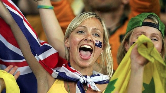 Australia soccer fans stunning Australian female soccer fans 