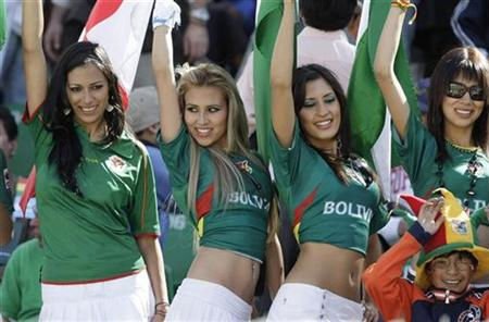 Bolivia fans World Cup 2014-2018 hottest fans World Cup hottest Bolivian female soccer fans