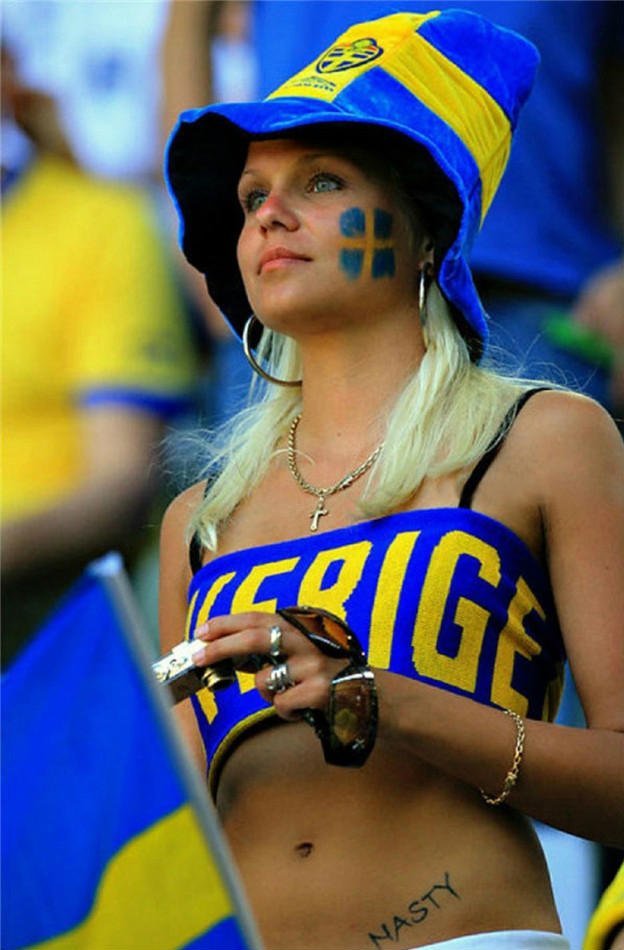 Images, Pictures and Photos of Beautiful, Sexy and Hot Sweden girls - Swedish Female Fans In World Cup 2018