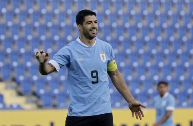 Uruguay's best player in the World Cup qualifier Luis Suárez