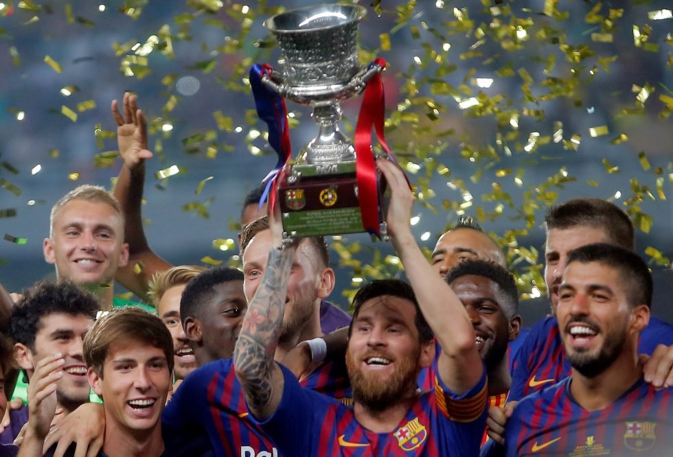 FC Barcelona trophies Lionel Messi