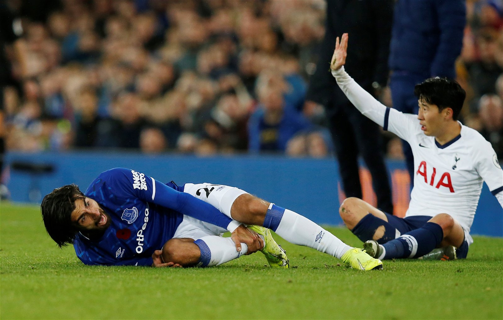 Everton's Andre Gomes suffered ankle fracture dislocation against Tottenham