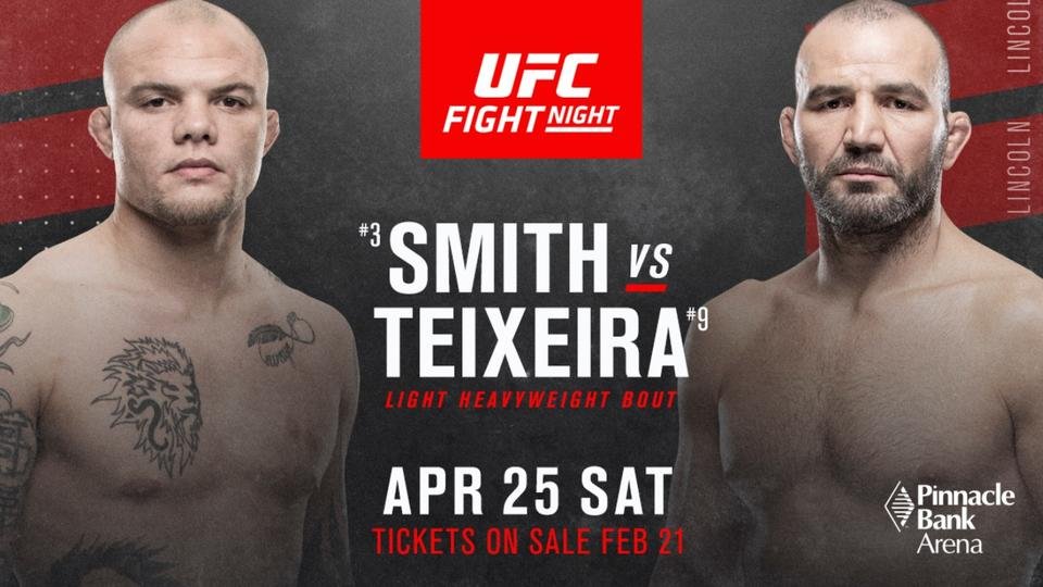 Anthony Smith vs Glover Teixeira Betting: UFC Fight Night Card