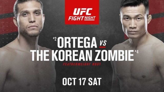 UFC Fight Night 180 Date, Time, Location, PPV When Is Ortega vs The Korean Zombie
