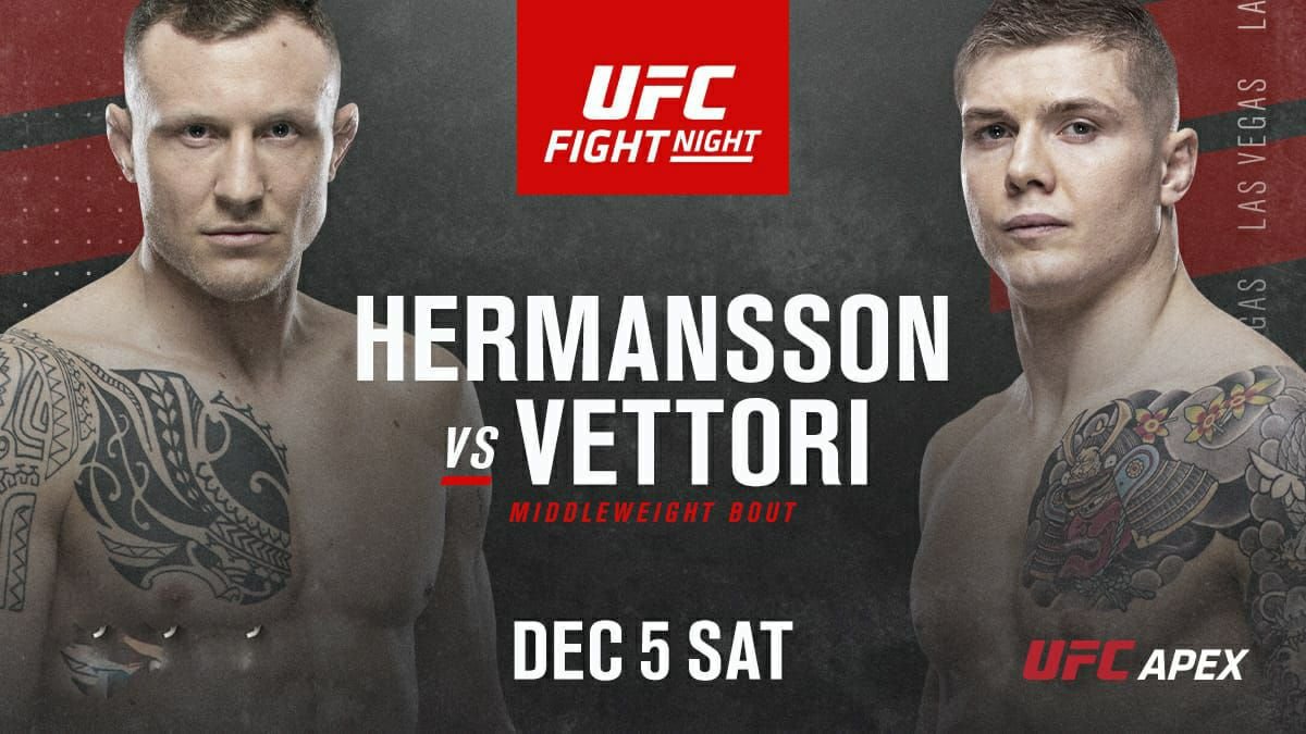 UFC on ESPN 19 Odds Hermansson vs Vettori Betting Odds & Tips!