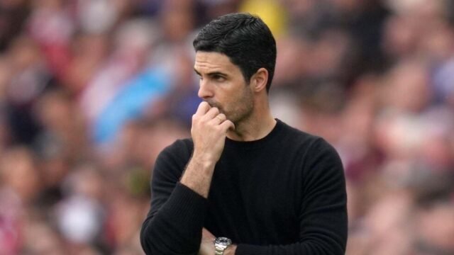 Mikel Arteta claims he's working hard on his touchline behaviour
