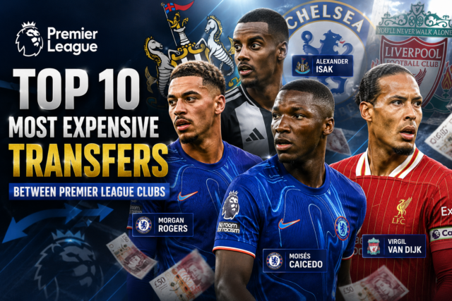 Top 10 Most Expensive Transfers between Premier League clubs