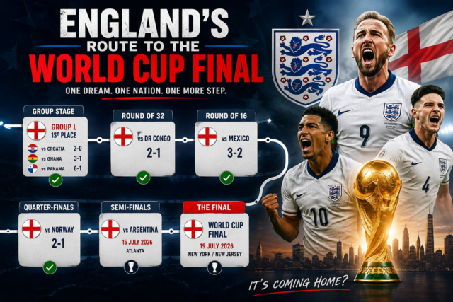 England route to World Cup Final 2026