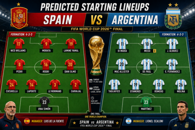 Spain vs Argentina Lineups - Predicted Starting Lineups, Squads Formations & Team News Spain vs Argentina Lineups - Predicted Starting Lineups, Squads Formations & Team News