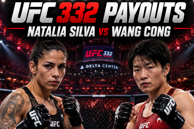 UFC 332 payouts Natalia vs Wang